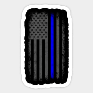 Vertical Thin Blue Line American Flag Sticker